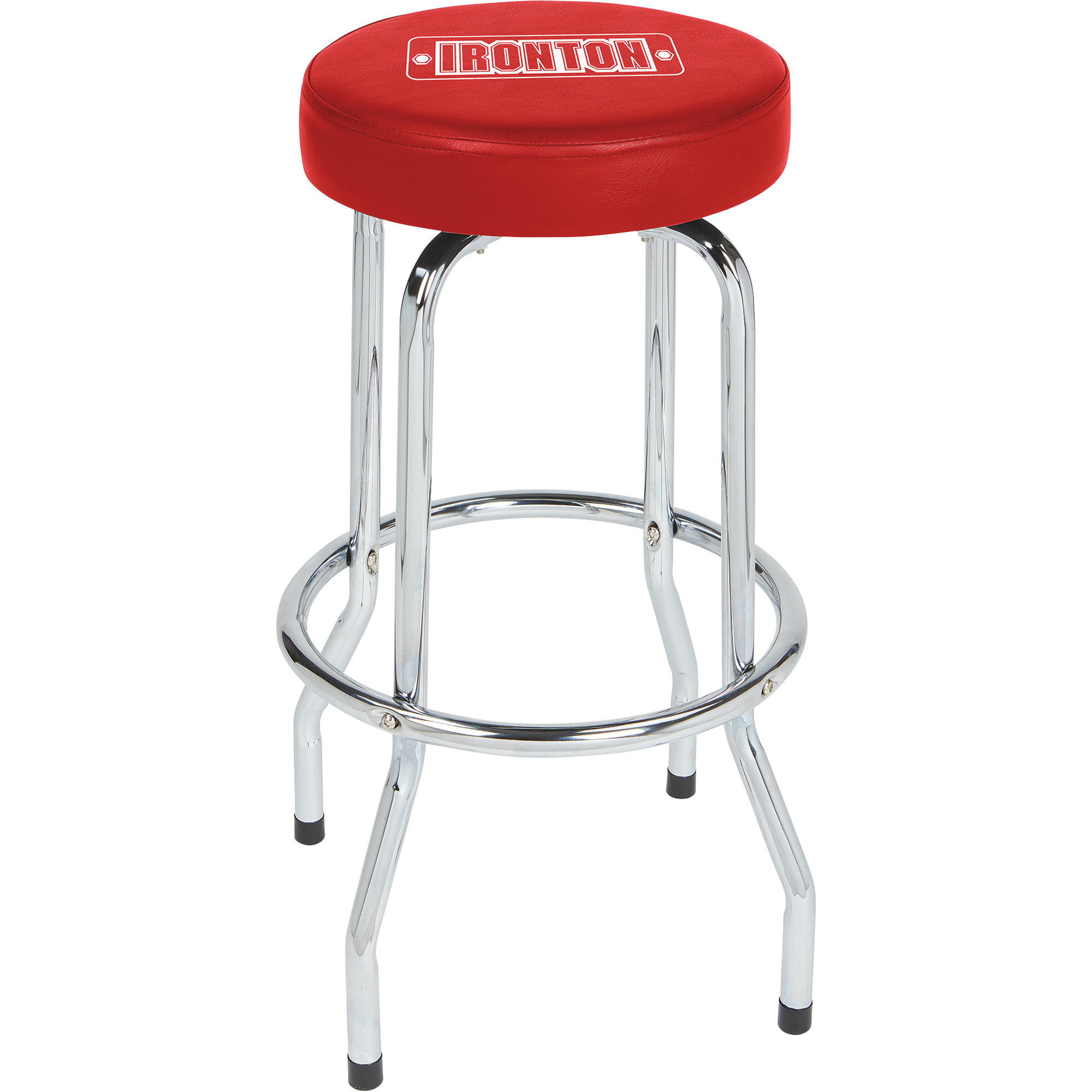 Ironton Swivel Shop Stool with Chrome Legs, Steel, 300Lb. Capacity